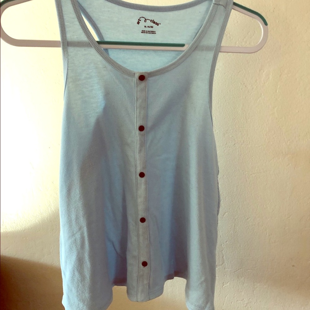 Pastel Blue Button Up Tank Top